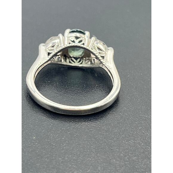 RJ Graziano Designer Vintage Sterling Silver‎ Blue White Topaz Ring Size 8.5 - Picture 8 of 10